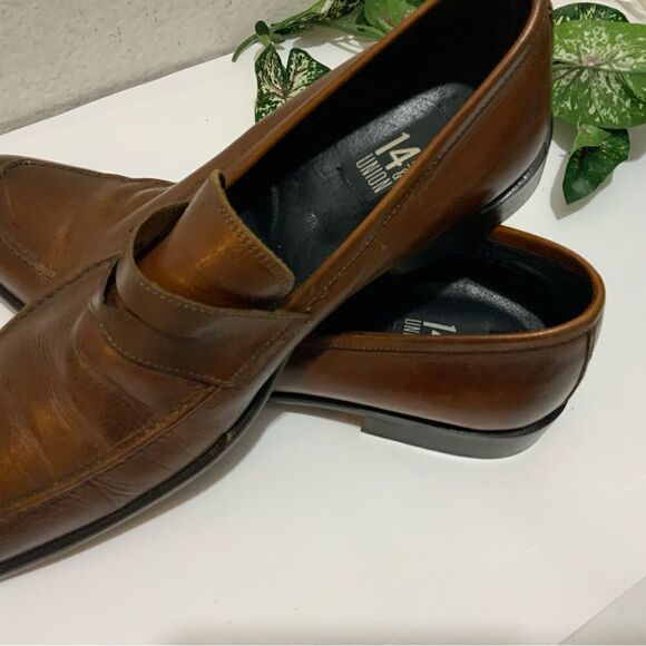 14Th & Union Mens Brown Leather Loafer Shoes Size 10.5M main image 10